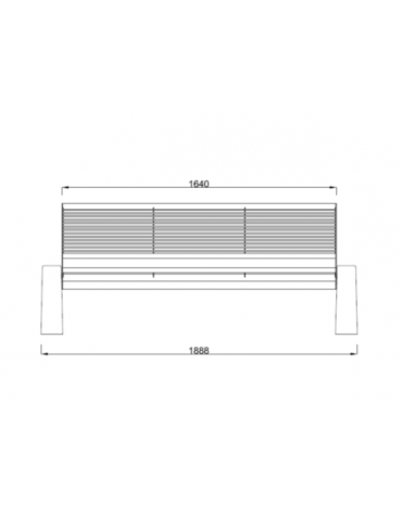 Panchina Pireo in acciaio zincato e verniciato, fianchi in conglomerato di calcestruzzo - cm 189x73x79,4h