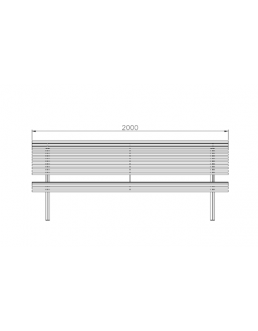 Panchina Koper con schienale, in acciaio zincato e verniciato - cm 200x75,9x81,1h