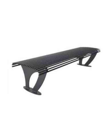 Panchina forma ergonomica senza schienale, in acciaio zincato e verniciato - cm 200x60x45h