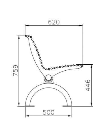 Panchina Rest con schienale, in acciaio zincato e verniciato, seduta e schienale realizzati in tondini - cm 197x62x75,9h