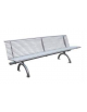 Panchina con schienale interamente in acciaio inox con seduta ergonomica - cm 197x62x75,9h
