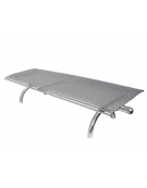 Panchina Rest senza schienale realizzata interamente in acciaio inox, seduta realizzata in tondini - cm 197 x 64,1x42,1h
