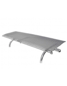 Panchina senza schienale realizzata interamente in acciaio inox, seduta realizzata in tondini - cm 197 x 64,1x42,1h