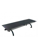 Panchina senza schienale realizzata interamente in acciaio zincato e verniciato, seduta realizzata in tondini - cm 197x60,9x42,1