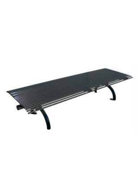Panchina senza schienale realizzata interamente in acciaio zincato e verniciato, seduta realizzata in tondini - cm 197x60,9x42,1
