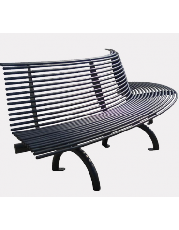 Panchina angolare con schienale, struttura in acciaio inox, seduta rivolta verso verso l’esterno - cm 170x170x78,6h