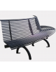 Panchina angolare con schienale interno convessa, struttura in acciaio zincato e verniciato - Modulo da 45° o 90°