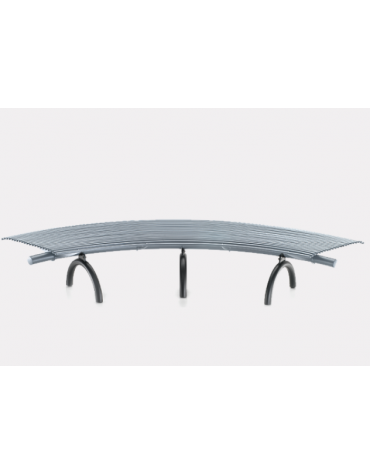 Panchina Rest angolare senza schienale, struttura in acciaio zincato e verniciato - cm 180,9x180,9x42,1h