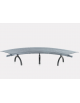 Panchina angolare senza schienale, struttura in acciaio inox - cm 180,9x180,9x42,1h