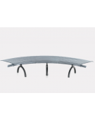 Panchina Rest angolare senza schienale, struttura in acciaio zincato verniciato - cm 180,9x180,9x42,1h
