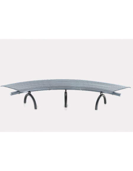 Panchina Rest angolare senza schienale, struttura in acciaio zincato verniciato - cm 180,9x180,9x42,1h