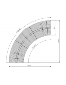 Panchina Rest angolare senza schienale, struttura in acciaio zincato verniciato - cm 180,9x180,9x42,1h