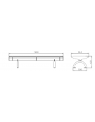 Panchina Best senza schienale, con tubolari collegati tra loro, struttura in acciaio zincato verniciato - cm 198x64,3x42,2h