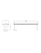 Panchina Athena senza schienale realizzata interamente in acciaio zincato e verniciato - cm 180x45x43,4h