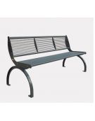 Panchina con schienale realizzata in acciaio zincato verniciato - Da tassellare - cm 169,6x63,8x83h