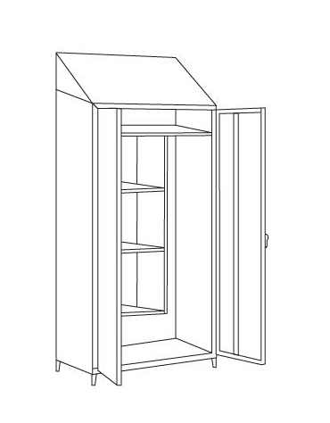 Armadio Portascope per Tiracqua a 2 Ante dim 95x50x215h