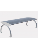 Panchina  senza schienale. Realizzata in acciaio inox. Da tassellare - cm 169,6x63,8x45,9h