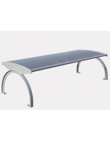 Panchina  senza schienale. Realizzata in acciaio inox. Da tassellare - cm 169,6x63,8x45,9h