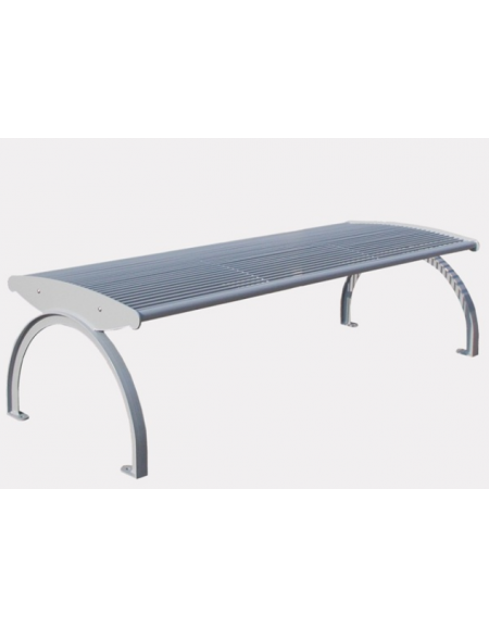 Panchina  senza schienale. Realizzata in acciaio inox. Da tassellare - cm 169,6x63,8x45,9h