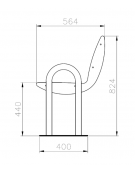 Panchina con schienale, realizzata in acciaio zincato e verniciato. Con supporti in tubolare - cm 178,6x56,4x82,4h