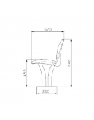 Panchina con schienale in acciaio zincato e verniciato. Supporti per il fissaggio al suolo con tasselli - cm 161,5x57x84,8h