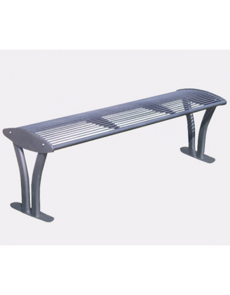 Panchina piana realizzata in acciaio zincato e verniciato. Supporti con piastre di base con tasselli - cm 161,5x44,5x50h