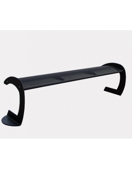 Panchina piana in acciaio zincato e verniciato, seduta formata da trafilati di acciaio e 2 tubolari - cm 186,1x51,2x47,3h