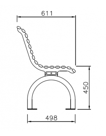 Panchina con schienale realizzata interamente in acciaio zincato e verniciato - cm 200x61,1x86,5h