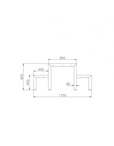Set pic-nic con doghe in legno di pino, struttura portante in acciaio - cm 234,3x80h