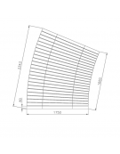 Set pic-nic con doghe in legno di pregio, struttura portante in acciaio - cm L234,3x80h