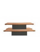 Set composto da un tavolo e due panchine piane in acciaio zincato e verniciato con legno di pregio - cm 230x80h