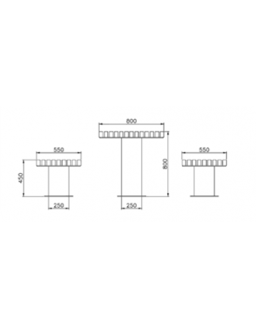 Set composto da un tavolo e due panchine piane in acciaio zincato e verniciato con legno di pregio - cm 230x55x45h