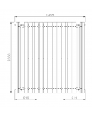 Set composta da tavolo + 2 panchine con schienale, inlegno di pino, struttura in acciaio zincato e verniciato - cm 200x88,4h