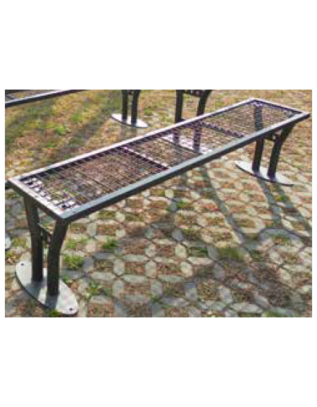 Panchina senza schienale in acciaio zincata e verniciata  - cm 182x37x45h
