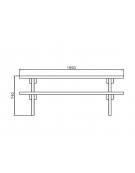 Set tavolo e 2 panche per pic-nic in legno di conifera nordica impregnata in autoclave - cm 195x74h