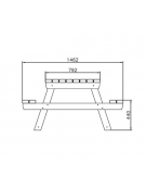 Set tavolo e 2 panche per pic-nic in legno di conifera nordica impregnata in autoclave - cm 195x74h