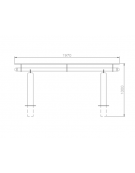 Set composta da tavolo + 2 panchine con schienale, struttura in acciaio zincato e verniciato - cm 197x80h