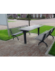 Set composta da tavolo con tubolari + 2 panchine con schienale, struttura in acciaio inox - cm 197x80h