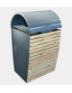 Cestino portarifiuti in acciaio zincato e verniciato con legno di pino. Completo di contenitore interno - cm 58,7x62,5x111,4h