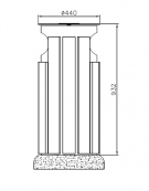 Cestino di forma cilindrica in acciaio zincato e verniciato con doghe in legno,con base in cemento - cm Ø 40x103,2h