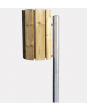 Cestino portarifiuti con paletto in legno da inghisare, contenitore ricoperto di doghe in legno di pino - cm 41,1x33,3x128h