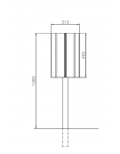 Cestino portarifiuti da inghisare in acciaio zincato a caldo, contenitore ricoperto di doghe in legno di pino - cm 31,5x39x120h