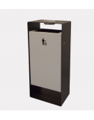 Cestino portarifiuti rettangolare con spegnisigarette in acciaio zincato e verniciato di vari colori-Capacità Lt 90-cm 45x29x100