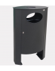 Cestino portarifiuti a forma pressoché ellittica, in acciaio con posacenere - cm 58x35,2x92,8h