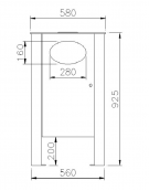 Cestino portarifiuti a forma pressoché ellittica, in acciaio con posacenere - cm 58x35,2x92,5h