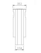 Cestino portarifiuti a forma pressoché ellittica, in acciaio con posacenere - cm 58x35,2x92,8h