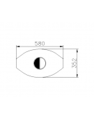 Cestino portarifiuti a forma pressoché ellittica, in acciaio con posacenere - cm 58x35,2x92,5h