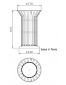 Cestino portarifiuti di forma cilindrica realizzato in acciaio zincato e verniciato. Con base in ferro - cm Ø57xØ50x84,5h