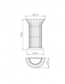 Cestino portarifiuti di forma cilindrica a fissaggio a muro, in acciaio zincato e verniciato - cm Ø57x29x89,6h