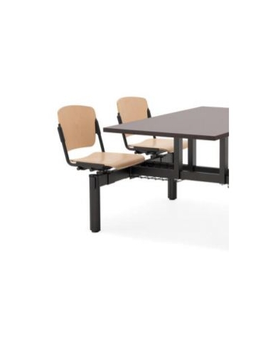 TAVOLO MENSA CON 4 SEDUTE FISSE IN FAGGIO  - DIMENSIONI PIANO CM 120X80